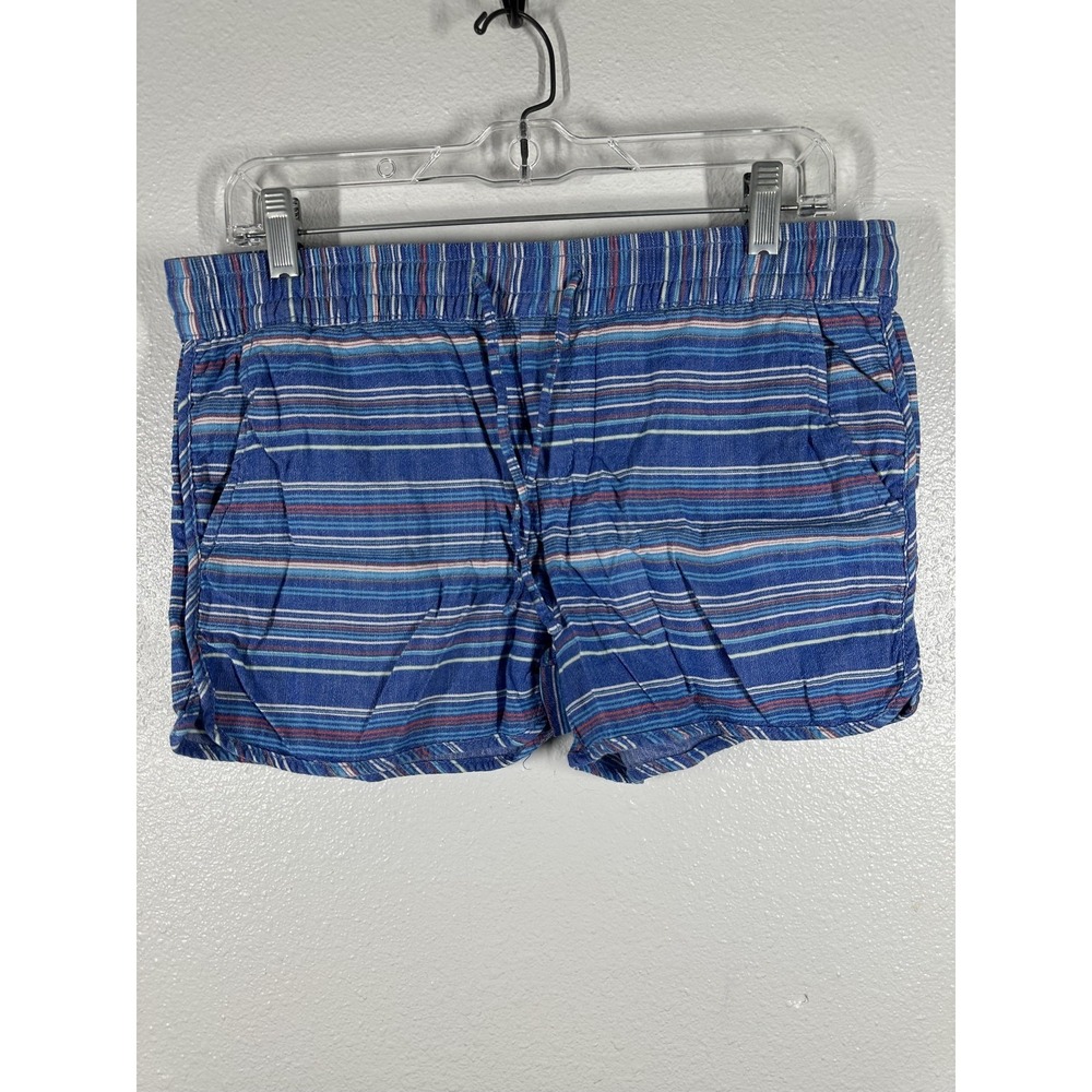 Gap Shorts‎ Womens 8 Blue Striped Pull On Elastic Waist Casual Summer Lounge